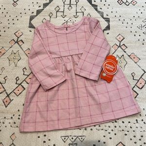 Infant pink dress with plaid detail. 3-6 month. NWT